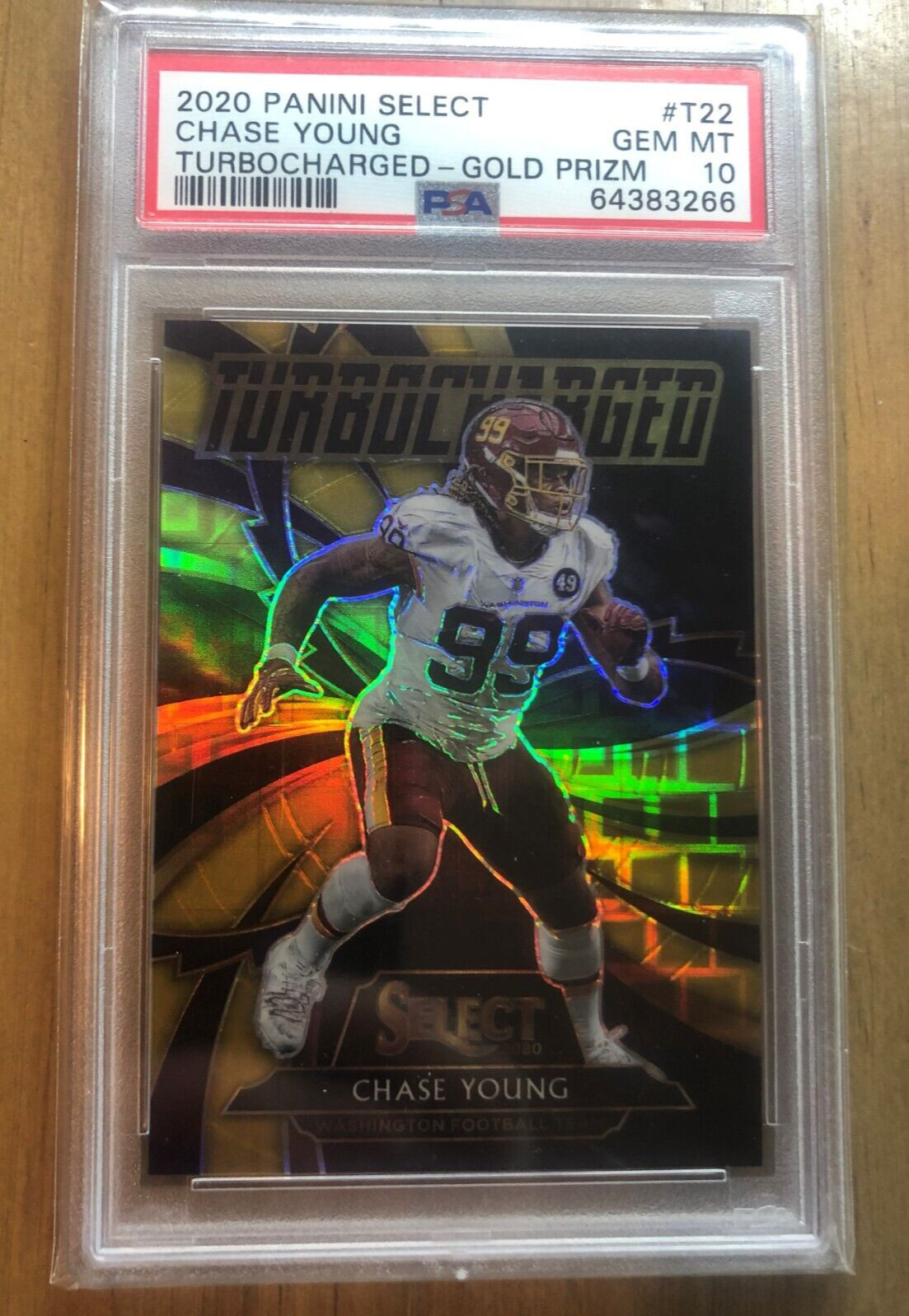 Chase Young Panini Select Turbocharged #T22 Gold Prizm