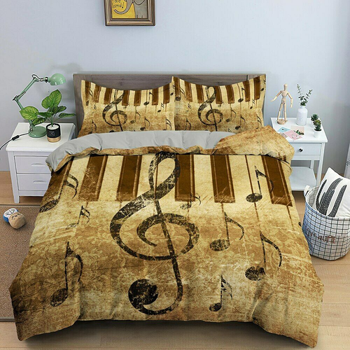 3D Klavier Schlüssel gedruckt Bettwäsche Set Luxus Musik Decke Bettbezug mit Reißverschluss - Bild 21 von 37