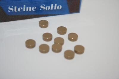 Lego (c) 10x Rundfliese - 1x1 dunkelbeige - dark tan - 98138 - tile round