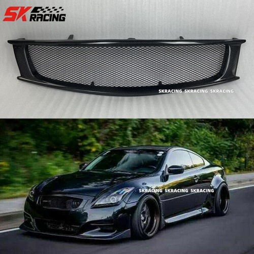 Fits 2008-2013 Infiniti G37 Coupe Type AC Carbon Fiber Front Mesh Grill Grille - Picture 3 of 12
