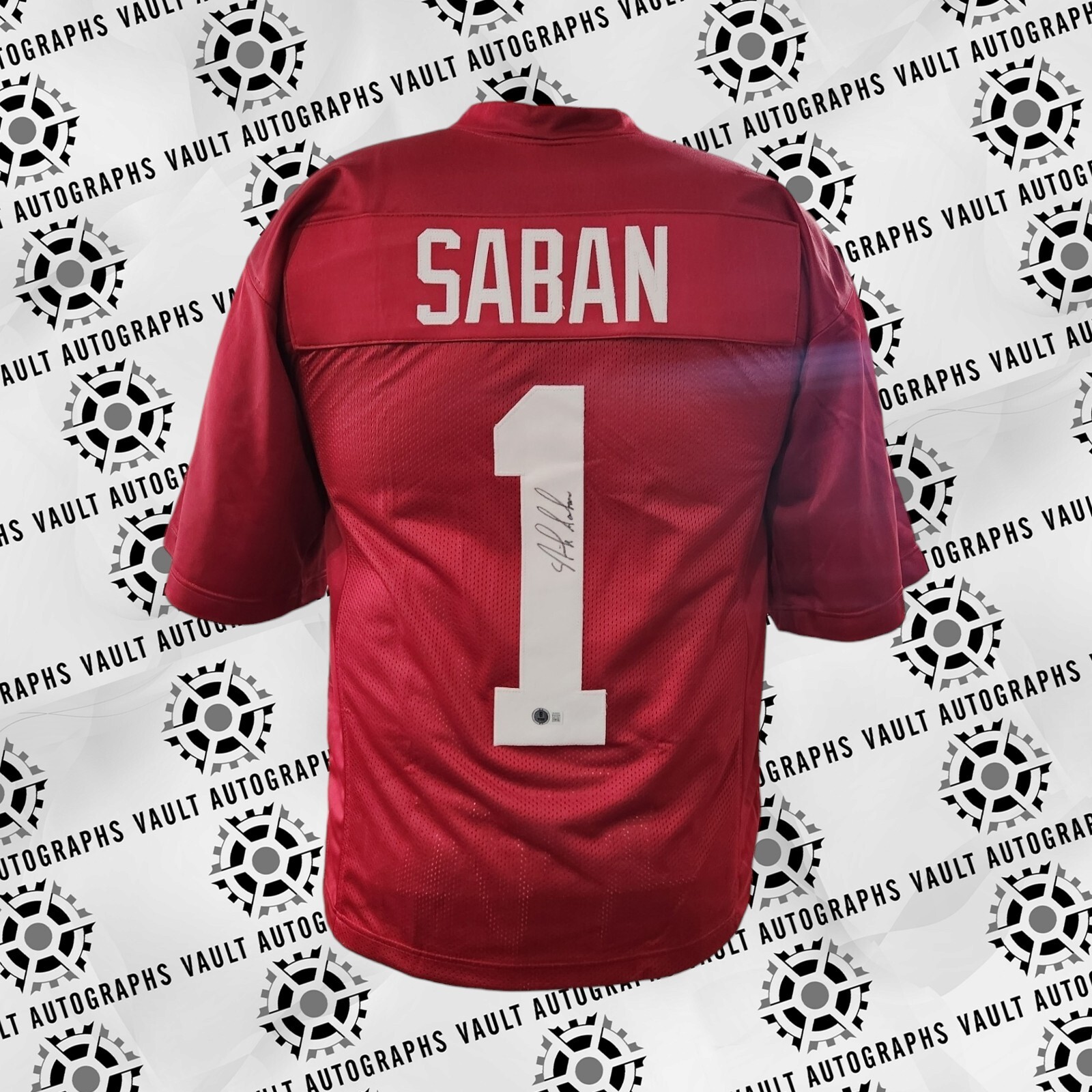 Nick Saban Autographed Signed Alabama Crimson Tide Custom Football Jersey Rare Beckett COA 