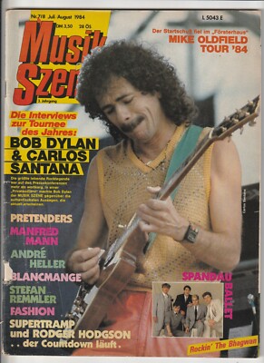   MUSIKSZENE #8/1984 Santana/Mike Oldfield/Supertramp/Pretenders MUSIK-MAGAZIN