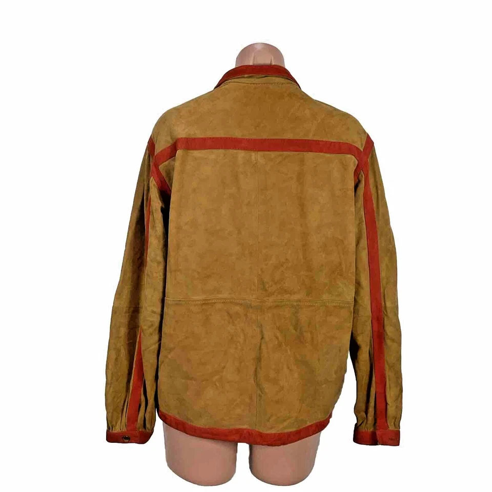 60’s Bonnie Cashin Gropper Brown Red Suede Pullover MOD Leather Jacket Coat L - Image 2 of 4
