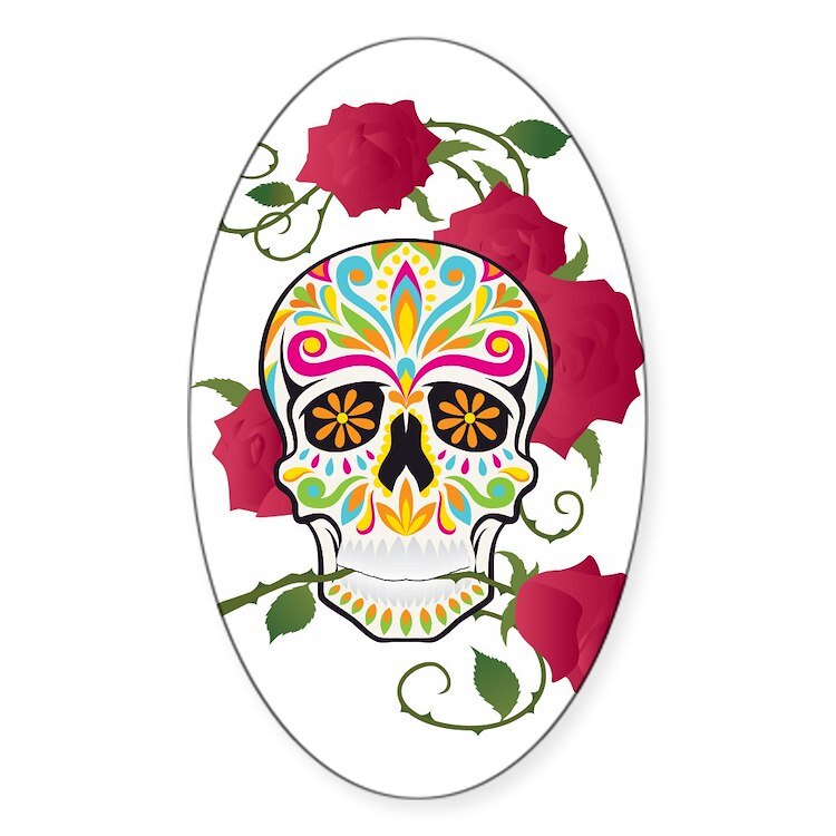 Dia De Los Muertos Sugar Skulls\" Sticker For Sale By B1Alessandrath