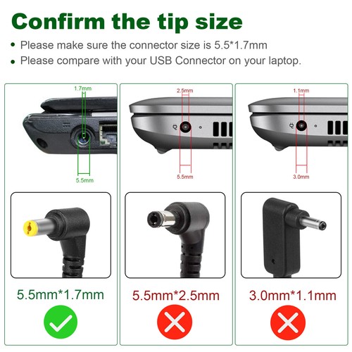 19V 45W AC-Netzteile Laptop Ladegerät Netzteil Ladekabel für Acer Aspire E15 - Bild 4 von 4