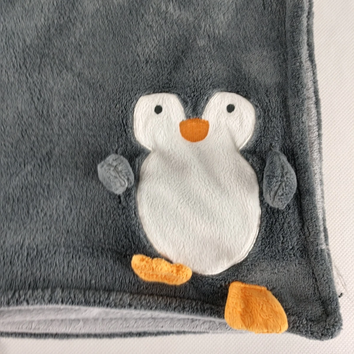 Target Limited Edition Baby Blanket Plush Penguin Grey Security Lovey 30 x 36