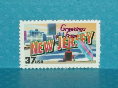 SINGLE 37c "Greetings from New Jersey " Vintage US Postage Stamp - No. 3725