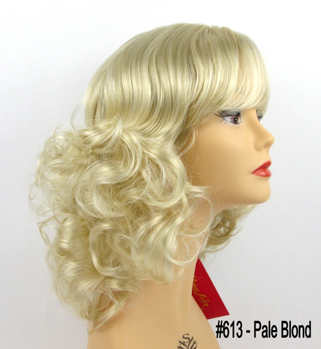 WOMENS LONG MID-LENGTH WAVY LOOSE CURLS CURLY HAIR FLIP UP WIG W/ BANGS JENNA - 第 14/14 張圖片