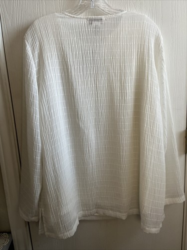 Draper’s & Damon’s Blouse Set Off White Sz XL Tank & Button Up L/S Wedding Comfy - Picture 9 of 15