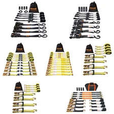 Uimoso Ratchet Straps Tie Down Strap 2"x 8' ,15',27',30' w/J Hook/S Hook/E-Track
