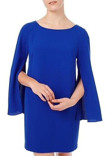 Jacques Vert Petite Split Sleeve Tunic UK 12P Blue rrp £99 DH7 AA 08 - Afbeelding 1 van 6