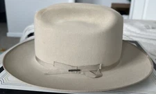 STETSON 4X BEAVER SILVERBELLY COWBOY HAT BEIGE RANCHER OPEN ROAD SIZE 7 & 1/8