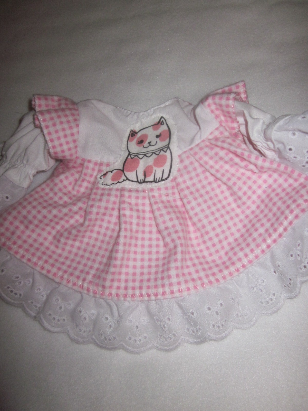 Bitty Baby doll clothes/16 inch/pink gingham dress/headband