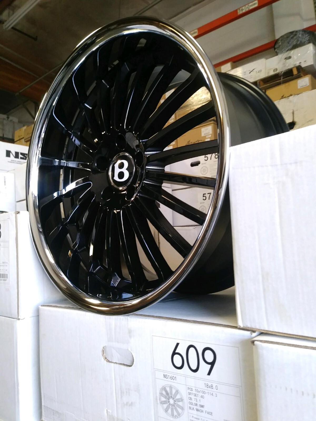 20" Bentley GT GTC Spur Premium Wheels 2003-2011 GTX59 Gloss Black 5x112 Lugs