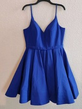 Mac Duggal Women's Royal Blue V-Neck Fit & Flare Party Dress, 14 #48775