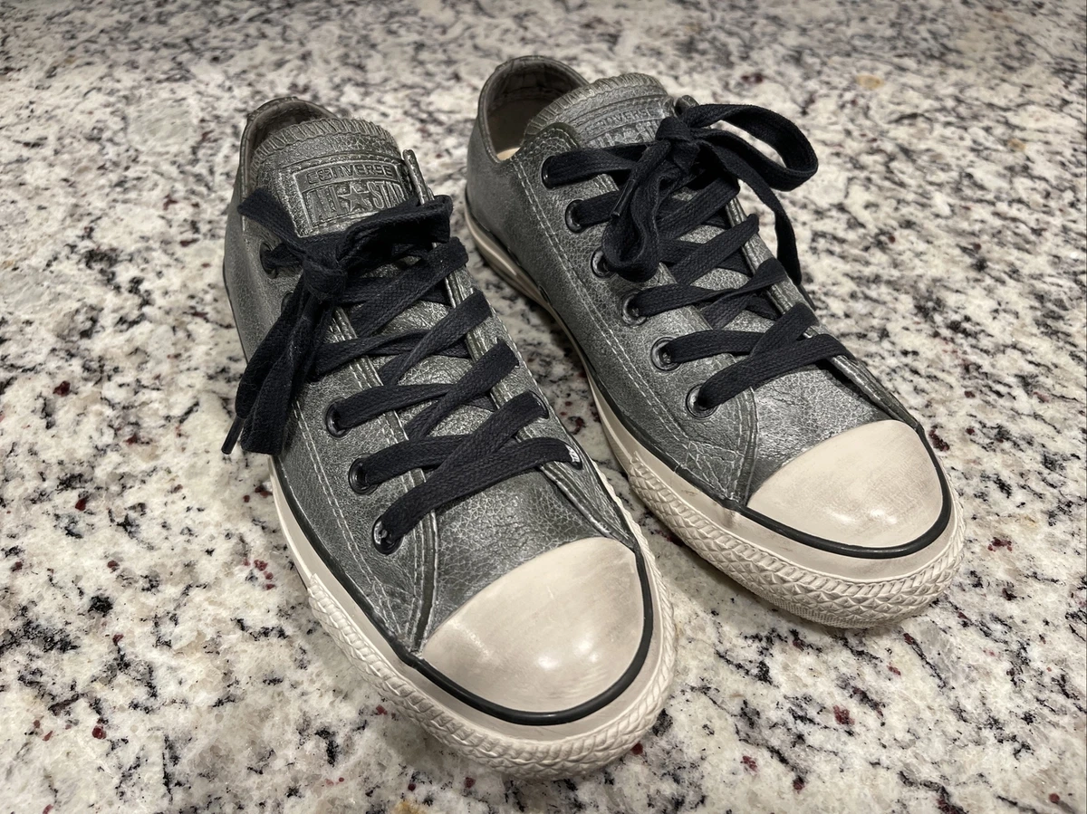 billede Passiv politik Converse All Stars by John Varvatos Real OX Leather Grey Men's 5 Woman's 7  | eBay