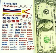 90's HO Slot Car CUT  PEEL CLEAR STICKERS Racing Sponsors REPRODUCTION Esso