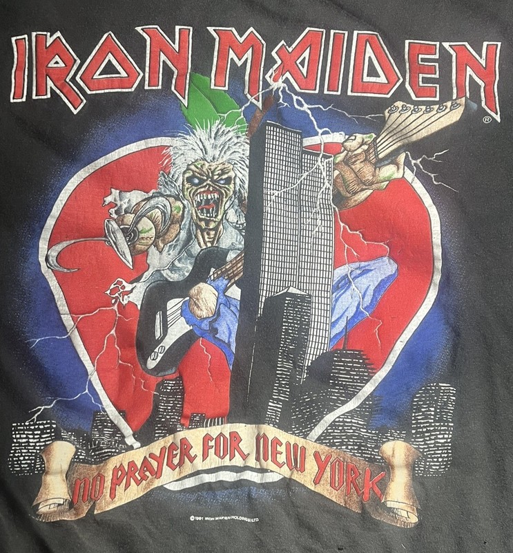 Iron Maiden Tour T-shirt New York 1991 Size XL No Prayer On The Road Rare Dates