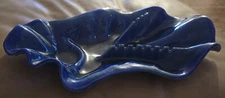 Vintage California Original #167 Pottery Ashtray Blue Glaze MCM 1960s Large 