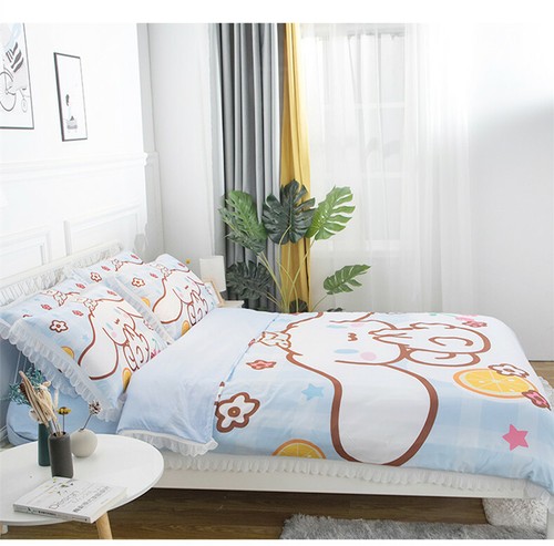 Cute Cinnamoroll Bedding Set Girl Lace Bed Sheet Quilt Cover Pillow Case 3/4 PCS - Picture 8 of 20