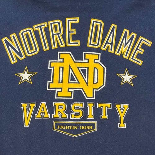 Vintage Notre Dame Fighting Irish Hoodie Sweatshirt Youth XL Blue University 90s - Picture 5 of 13