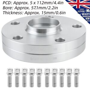 5x112mm PCD Wheel Spacers 15mm/0.6in Thick Wheel Spacers Hub Flange FOR