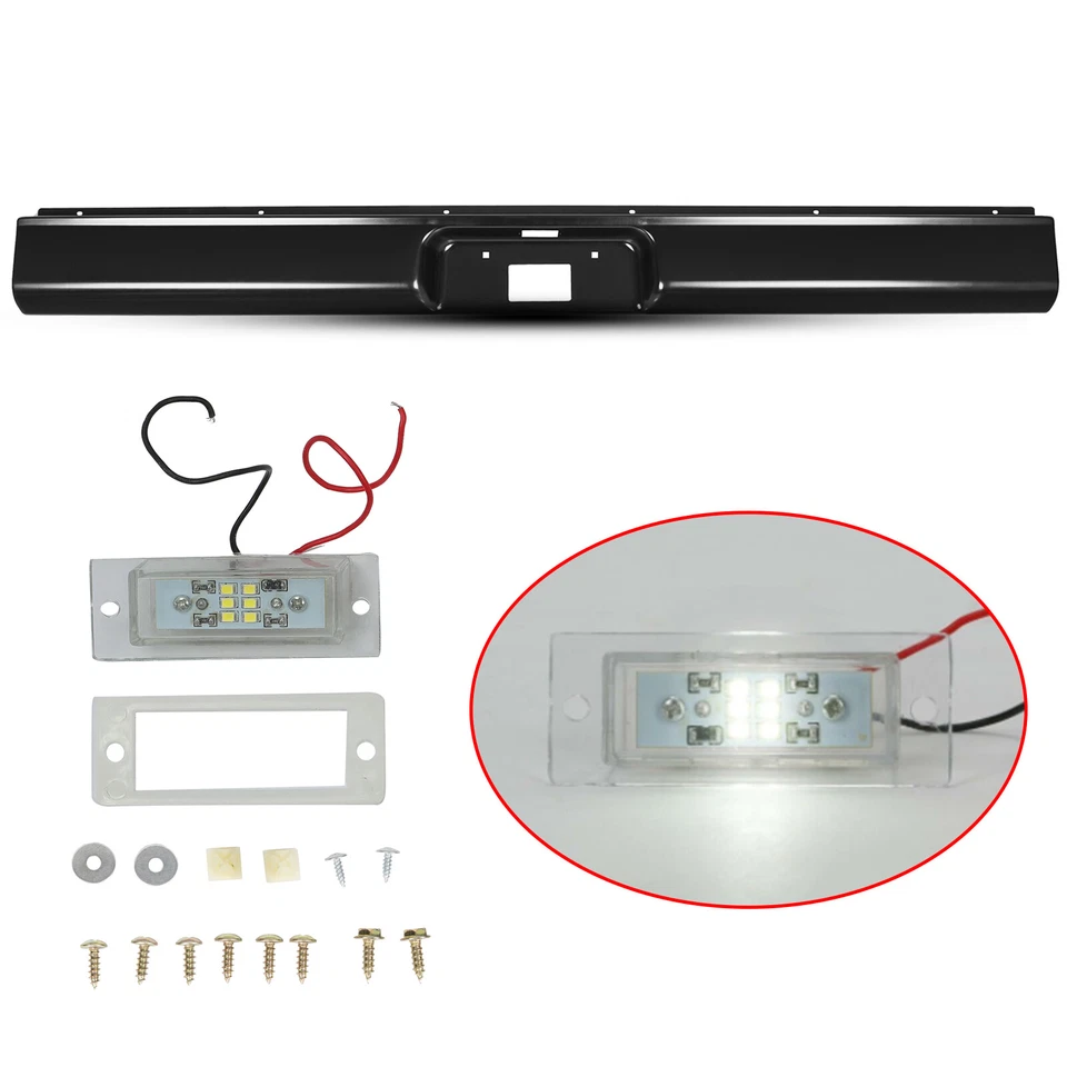 Luz de matrícula trasera de acero para Chevy K10 K20 K30 Fleetside 1973-87 Foto 2 de 4