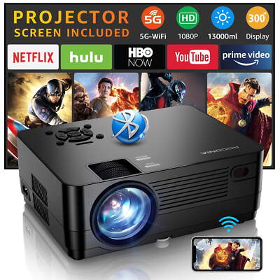 Full HD 1080P Projector WiFi LED 2K 4K Video Movie Smart Android Projector New