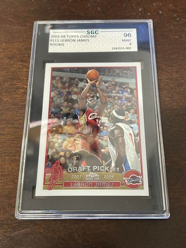 2003-04 Topps cromo #111 LeBron James RC SGC 96 Cavaliers novato - Imagen 3 de 16