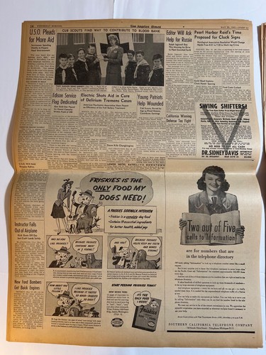 Los Angeles Times News WW II Doolittle RAID 20. Mai 1942 Brooklyn Dodgers, Comics - Bild 16 von 24