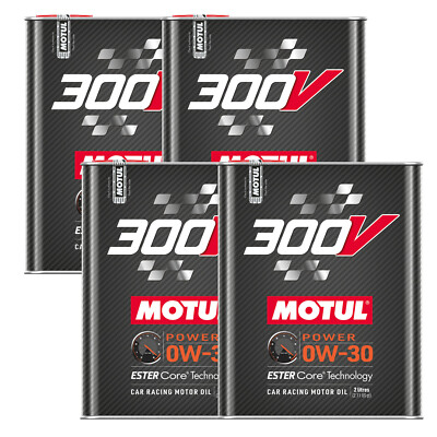 Motul 110856 8L Engine Racing Oil 300V Power 0W-30 Ester Core 4-Stroke 4x2L