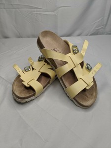 light yellow birkenstocks