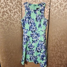 J. Crew Green Blue Photo Floral Sleeveless Dress Size 6