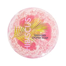 Maui Soap Co Loofah Soap – Hibiscus  with Sea Salt & Kukui Oil 