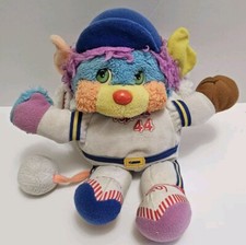 Vintage 1986 Mattel Sports Popples Baseball Plush Pitcher Stuffed Animal
