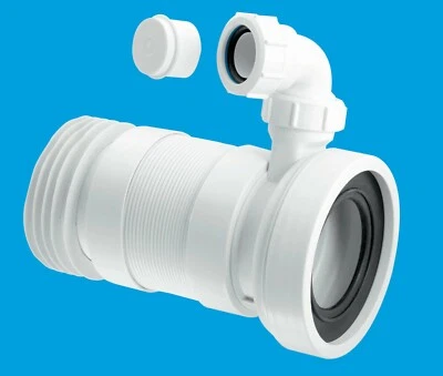McALPINE WC-F26RV Toilet Waste Connector 170 > 410mm FLEXIBLE with Vent Boss
