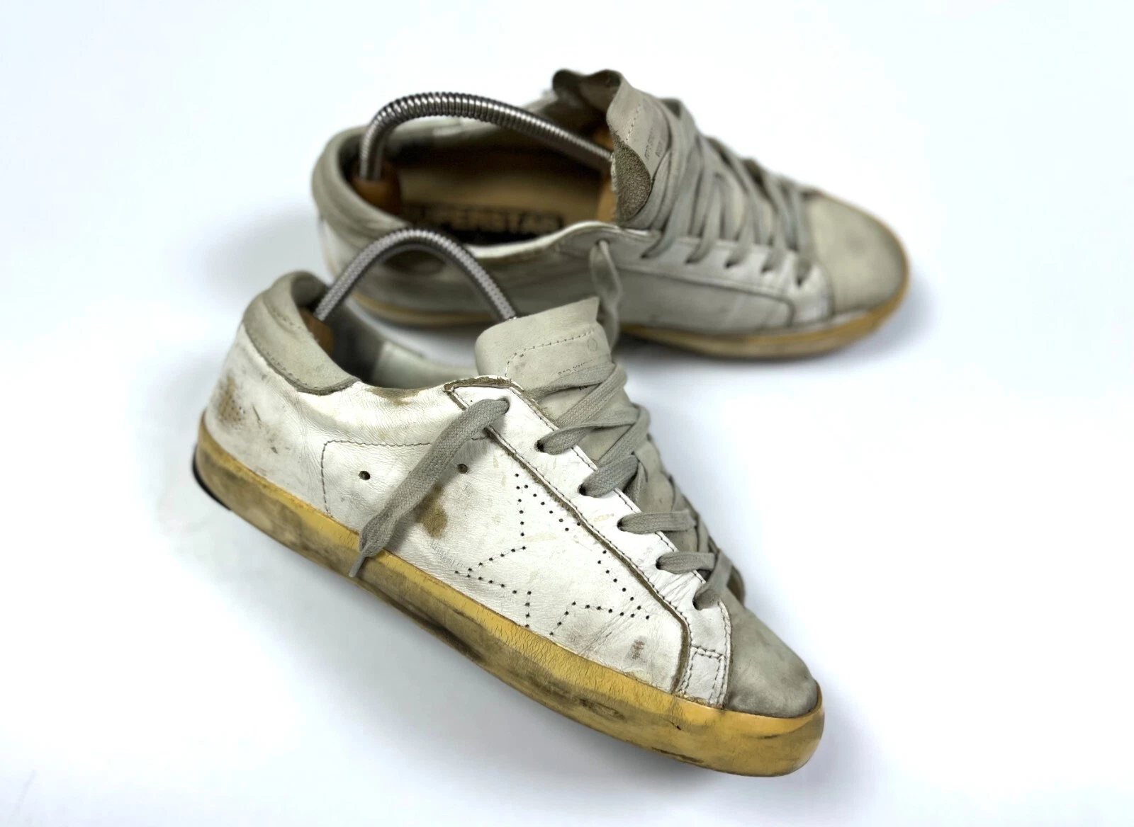 GOLDEN GOOSE Scarpe sneakers casual da donna originali GOL GOOSE Superstar in pelle bianca taglia 39