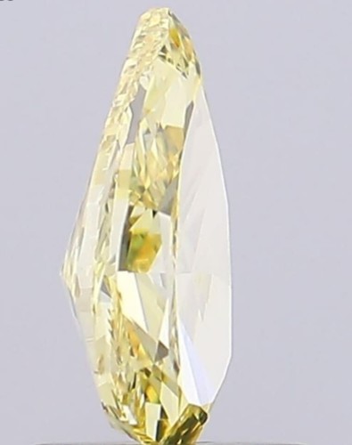 Lab Grown IGI Certified CVD Diamond PEAR 1.00 Ct Fancy Vivid Yellow VS2 - Picture 3 of 9