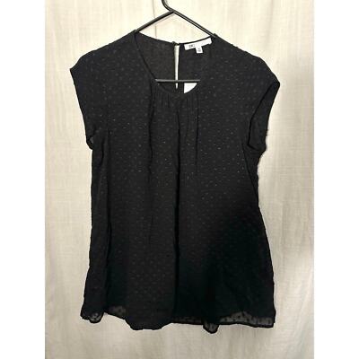 DR2 by Daniel Rainn Women s Black short sleeve Top Swiss Dot size xs NWT