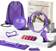 Home Pilates Ring and Ball Set for Women with 5 Resistance Bands 13 Inch Magic C