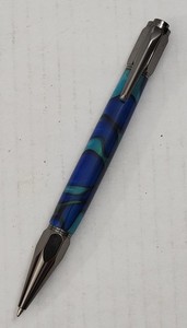 Handmade Blue Swirl Acrylic Executive Ballpoint Pen 