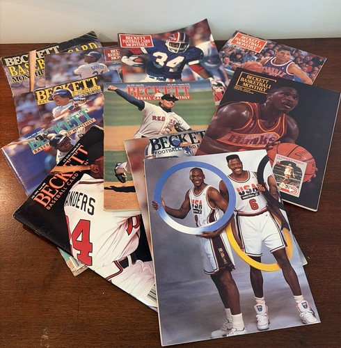 Lot Of 11 Beckett Monthly Magazines Football, Basketball, Baseball, Early 90’s