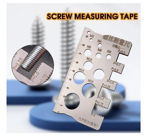 Screw Thread Pitch Gauge Stainless Steel Bolt & Nut Size Measuring Tool ...