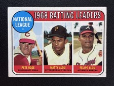 1968 Topps National League Batting Leaders Rose/Matty Alou/Felipe Alou