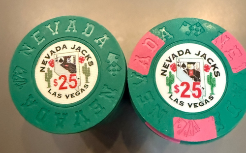 100 - Nevada Jacks Form - Sonderanfertigung $25 Pokerchips - Neuwertig - Bild 8 von 10