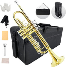 Bb Standard Trumpet Set for Beginners or Students Trumpet Instrument with Carryi