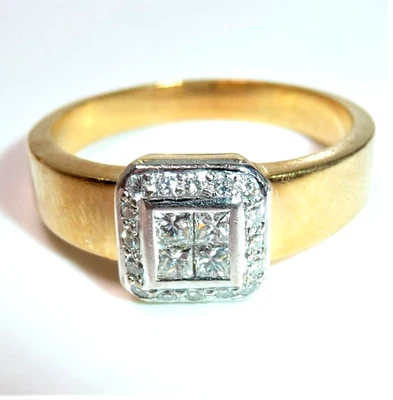 Ring 750 Gold 0.50 ct Diamanten Gr: 65 / 20,7 mm änderbar massiv 8,3 g sie + er - Bild 1 von 4