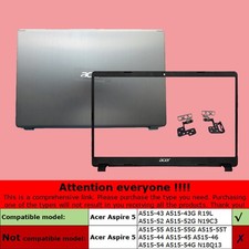 New For Acer Aspire 5 A515-43 A515-52 N19C3 LCD Back Cover / Front Bezel / Hinge