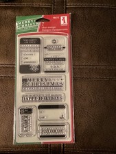 Inkadinkado Merry Christmas Clear Stamps Set. 98412 Christmas Tag Wishes.