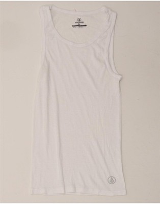 VOLCOM Mädchen ärmelloses T-Shirt-Kleid 9-10 Jahre Large weiß Baumwolle ZF01